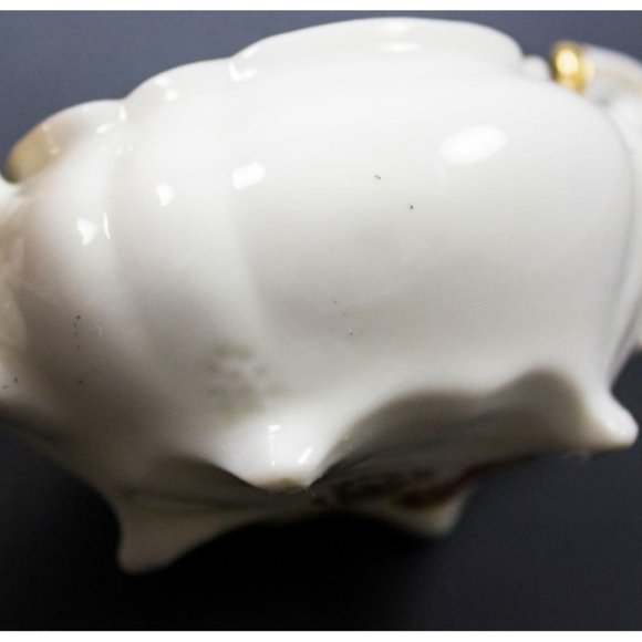 Vtg Lefton China Hand Painted White & Gold Cream & Sugar #5346 Child/Doll Size - Picture 8 of 12